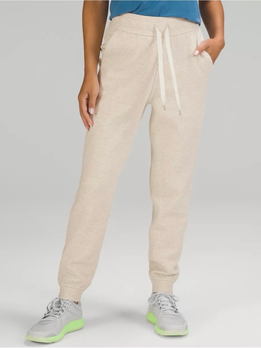 Lululemon Athletics Drawstring Joggers Sweatpants with Pockets Oatmeal Size 8